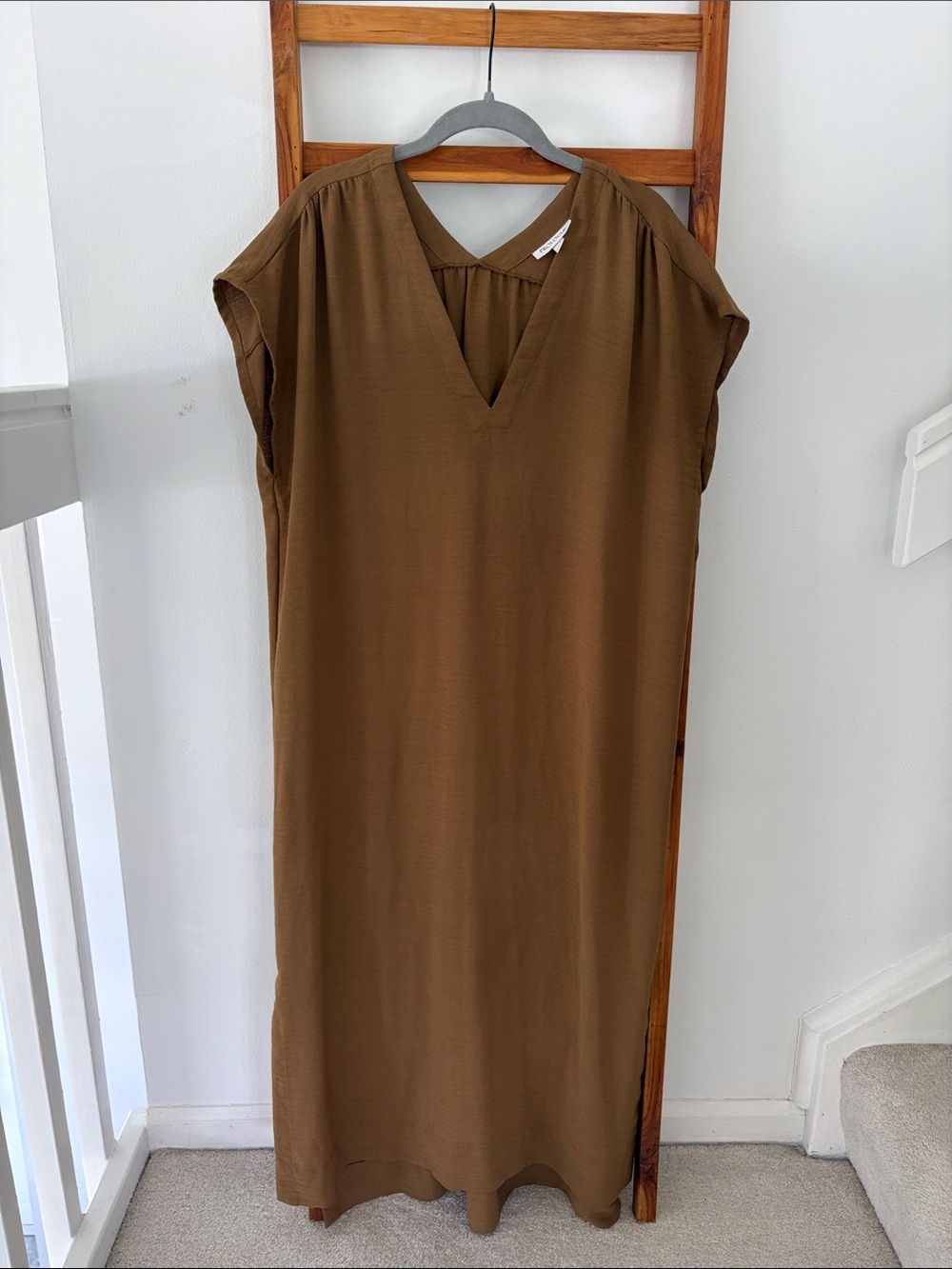 Prologue Olive Brown V-Neck Maxi Dress